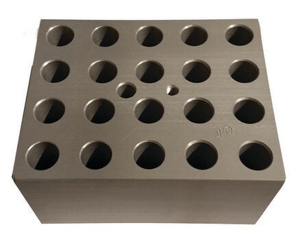 Block for digital dry bath and MyBlock&#8482; for 20 x 10 mm test tubes or 20 x 2.0 mL centrifuge tubes