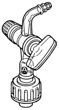 Aldrich&#174; Schlenk-type adapter 90°-Bent adapter with glass stopcock and hose barb, male joint: threaded 14/20