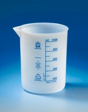 BRAND&#174; ETFE beaker with spout, low form volume 1000&#160;mL, with graduation