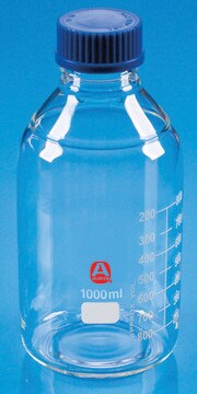 Aldrich&#174; Essentials round media storage bottle wide mouth, capacity 250&#160;mL, GL 45 polypropylene cap with pour ring