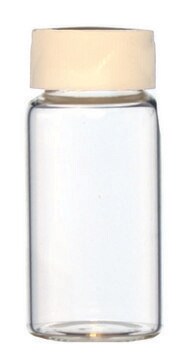 KIMBLE&#174; scintillation vials with attached cork backed foil lined urea cap lips on vial transparent borosilicate glass bottle, vial capacity (20&#160;mL), screw cap