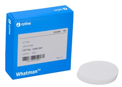 Whatman&#174; quantitative filter paper, ashless, Grade 40 circles, diam. 70&#160;mm, pack of 100