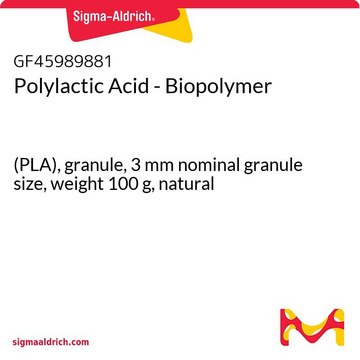 ポリ乳酸-生体高分子 (PLA), granule, 3&#160;mm nominal granule size, weight 100&#160;g, natural