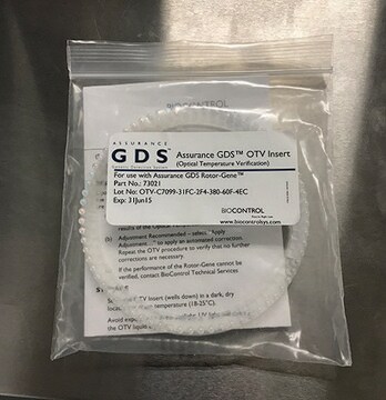 Wkładka GDS OTV BioControl, For use with GDS, Performance verification of the GDS Rotor-Gene