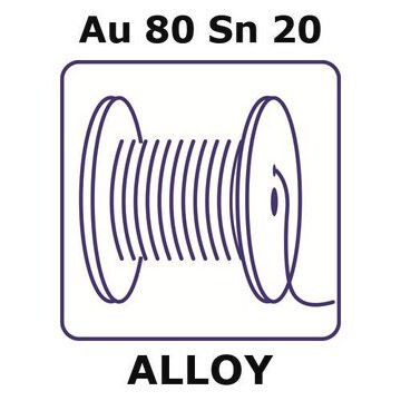 Gold-tin alloy, Au80Sn20 0.2m wire, 0.125mm diameter, as drawn