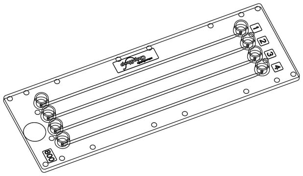 Straight channel chip (4 parallel channels) Fluidic 145, PMMA