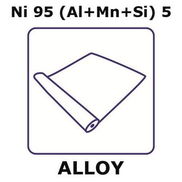 T2 - thermocouple alloy, Ni95(Al+Mn+Si)5 foil, 0.1m coil, 100mm coil width, 0.50mm thickness, annealed