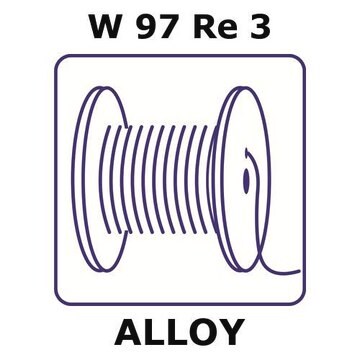 Tungsten-rhenium alloy, W97Re3 50m wire, 0.125mm diameter, annealed