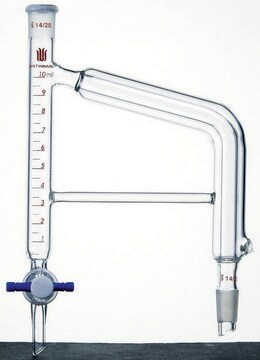 Synthware&#8482; Dean Stark distillation receiver with vacuum jacketed uptake tube 10 mL, joint: ST/NS 14/20