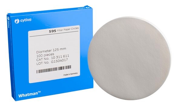 Whatman&#174; qualitative filter paper, Grade 595 circles, diam. 110&#160;mm, pack of 100