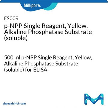 p-NPP Single Reagent, Yellow, Alkaline Phosphatase Substrate (soluble) 500 ml p-NPP Single Reagent, Yellow, Alkaline Phosphatase Substrate (soluble) for ELISA.