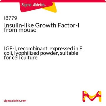 インスリン様成長因子-I マウス由来 IGF-I, recombinant, expressed in E. coli, lyophilized powder, suitable for cell culture