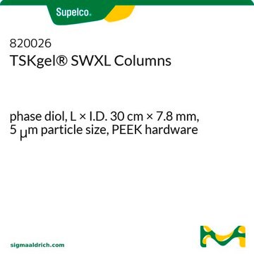 Colonnes TSKgel&#174; SWXL phase diol, L × I.D. 30&#160;cm × 7.8&#160;mm, 5&#160;&#956;m particle size, PEEK hardware