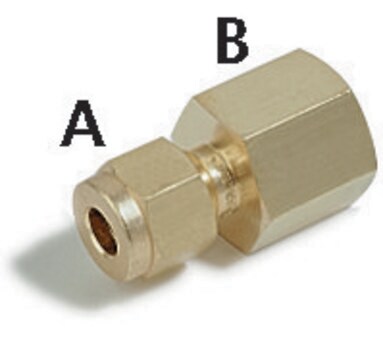 Connector to Female NPT Swagelok&#174; 400-7-2, stainless steel, 1/4 in. Swagelok, 1/8 in. female NPT