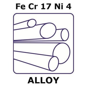 Stainless Steel - 17-4PH alloy, FeCr17Ni4 100mm rod, 16mm diameter