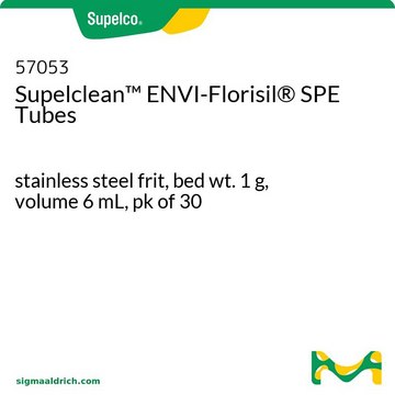 Tube&nbsp;SPE Supelclean&#8482; ENVI-Florisil&#174; stainless steel frit, bed wt. 1&#160;g, volume 6&#160;mL, pk of 30