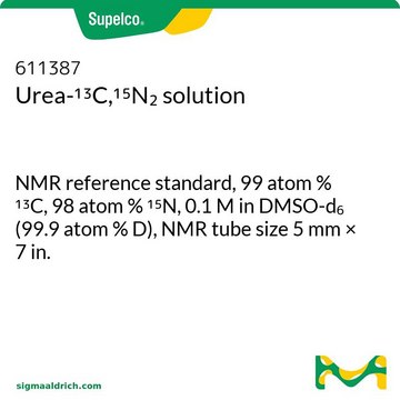 脲-13C,15N2 溶液 NMR reference standard, 99 atom % 13C, 98 atom % 15N, 0.1&#160;M in DMSO-d6 (99.9 atom % D), NMR tube size 5&#160;mm × 7&#160;in.