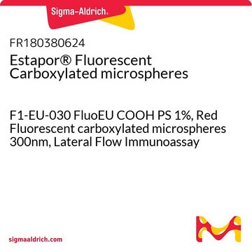 Estapor&#174; Fluorescent Carboxylated microspheres F1-EU-030 FluoEU COOH PS 1%, Red Fluorescent carboxylated microspheres 300nm, Lateral Flow Immunoassay - For ordering, click "Request more information"