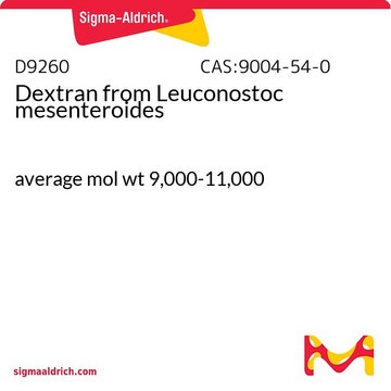 Dextrano from Leuconostoc mesenteroides average mol wt 9,000-11,000