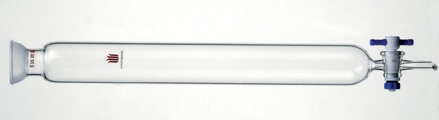 Synthware&#8482; chromatography column with with spherical joint and PTFE stopcock joint: ST/NS 35/20, I.D. × L 13.4&#160;mm × 305&#160;mm