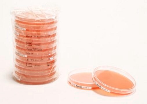 ReadyPlate&#8482; Manntiol-Eigelb-Polymyxin-Agar for determination of Bacillus cereus in Food sample in accordance to ISO 7932 and ISO 21871, pkg of (90 mm plate (20 or per box))