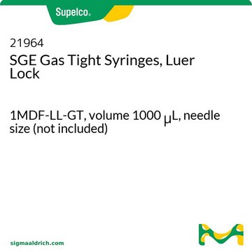 SGE Gas Tight Syringes, Luer Lock 1MDF-LL-GT, volume 1000&#160;&#956;L, needle size (not included)