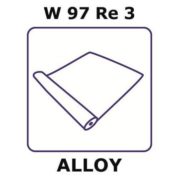 Tungsten-rhenium alloy, W97Re3 foil, 0.1m coil, .5mm coil width, 0.05mm thickness, annealed