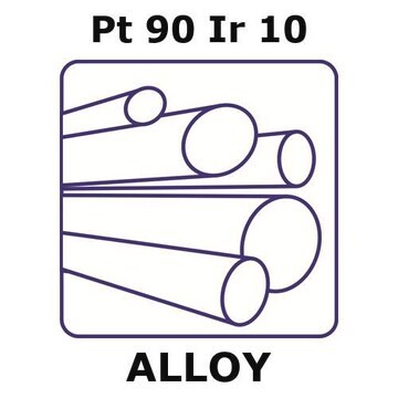 Platinum-iridium alloy, Pt90Ir10 50mm rod, 2.0mm diameter, as drawn