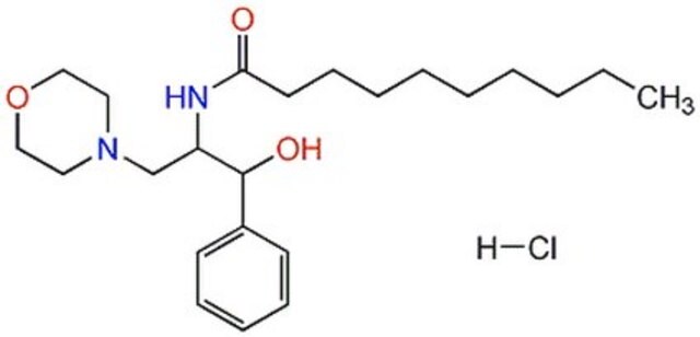 DL-threo-PDMP, Hydrochlorid PDMP closely resembles the natural sphingolipid substrate of brain glucosyltransferase and acts as a potent and competitive inhibitor of this enzyme.