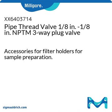 Pipe Thread Valve 1/8 in. -1/8 in. NPTM 3-way plug valve Accessories for filter holders for sample preparation.