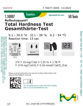 Gesamthärte-Test reflectometric, water hardness 0.1-30.0&#160;°d, for use with REFLECTOQUANT&#174;