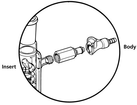 Aldrich&#174; automatic shut-off quick-disconnect Coupling body