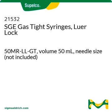 Seringues&nbsp;SGE étanches aux gaz, Luer-Lok 50MR-LL-GT, volume 50&#160;mL, needle size (not included)