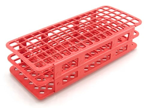 Fold and Snap test tube rack for tubes, 13&#160;mm, red