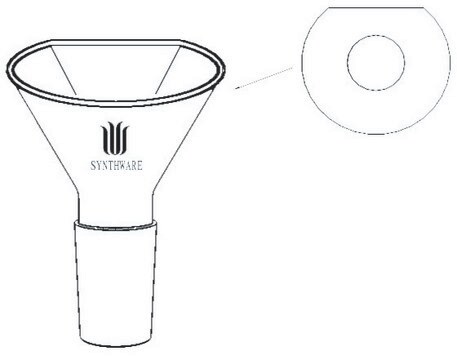 Synthware&#8482; powder funnel with flattened side joint: ST/NS 24/40, top diam. 100&#160;mm