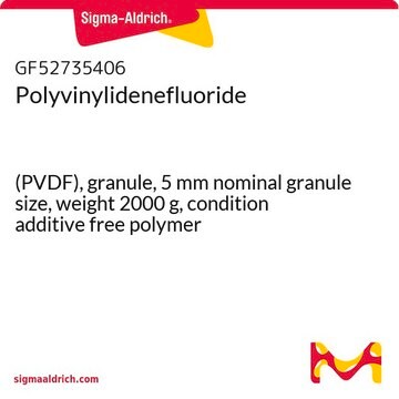 Polyvinylidenefluoride (PVDF), granule, 5&#160;mm nominal granule size, weight 2000&#160;g, condition additive free polymer