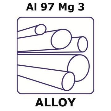 Aluminium alloy 5754 rod, Al 97%/Mg 3%, 6.35&#160;mm diameter, length 100 mm, condition extruded