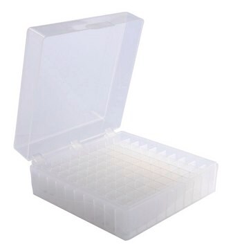 Microtube Storage Box Holds 100 x 1.5-2.0 mL tubes, size 100&#160;wells, natural polypropylene, pk of 5