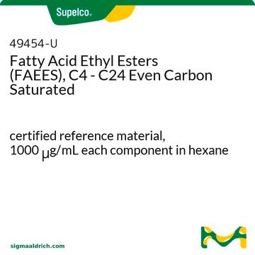 C4 - C24 偶数碳饱和脂肪酸乙酯 (FAEES) certified reference material, 1000&#160;&#956;g/mL each component in hexane