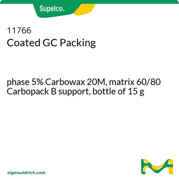 气相色谱涂层填料 phase 5% Carbowax 20M, matrix 60/80 Carbopack B support, bottle of 15&#160;g