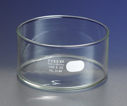 Pyrex&#174; crystallizing dish capacity 1,770&#160;mL, O.D. × H ~170&#160;mm × 90&#160;mm