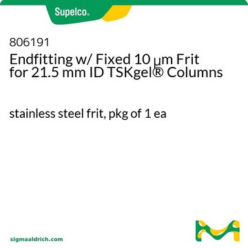 Endfitting w/ Fixed 10 &#956;m Frit for 21.5 mm ID TSKgel&#174; Columns stainless steel frit, pkg of 1&#160;ea