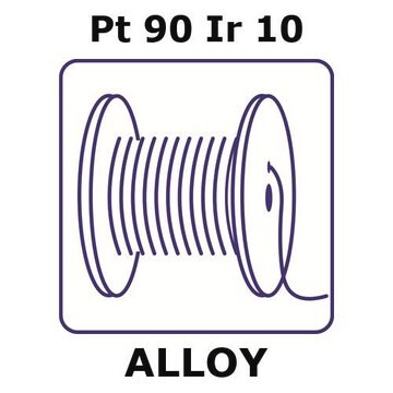 Platinum-iridium alloy, Pt90Ir10 2m wire, 0.1mm diameter, as drawn