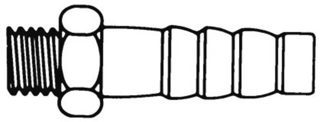 Hose adapter, 1/4in. NPTM to 3/8in. ID Beer, Bottled Water, Cosmetics, Pharmaceutical Products Analysis, Bioburden Testing, Water Monitoring