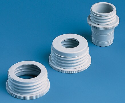 Bottle adapters for BRAND&#174; Dispensers and Burettes GL 32 thread, for bottle thread GL 38, ETFE