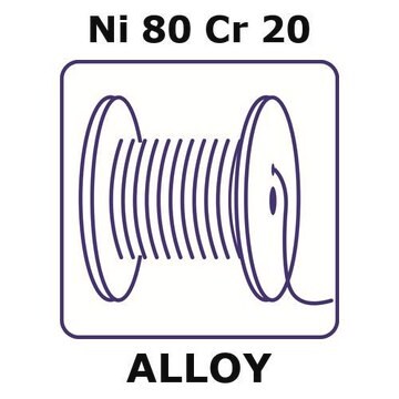 Nickel-chromium alloy, Ni80Cr20 10m wire, 0.020mm diameter, as drawn