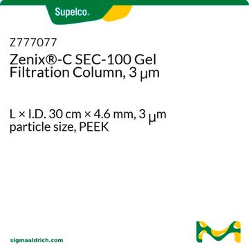 Zenix&#174;-C SEC-100 Gel Filtration Column, 3 &#956;m L × I.D. 30&#160;cm × 4.6&#160;mm, 3&#160;&#956;m particle size, PEEK