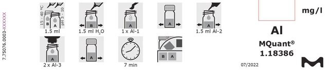 Test aluminium colorimetric, 0.10-6&#160;mg/L (Al), for use with MCOLORTEST&#174;