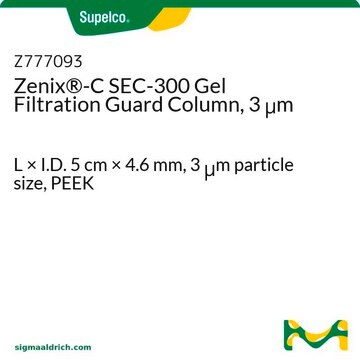 Zenix&#174;-C SEC-300 Gel Filtration Guard Column, 3 &#956;m L × I.D. 5&#160;cm × 4.6&#160;mm, 3&#160;&#956;m particle size, PEEK