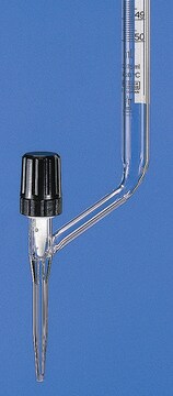 BRAND&#174; SILBERBRAND burette, lateral stopcock volume 50&#160;mL, accuracy: ±0.08&#160;mL, clear borosilicate glass 3.3 (Schellbach stripes, PTFE spindle)